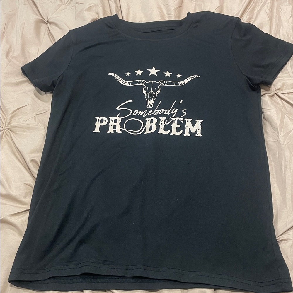 Black Graphic T-Shirt with Western Design